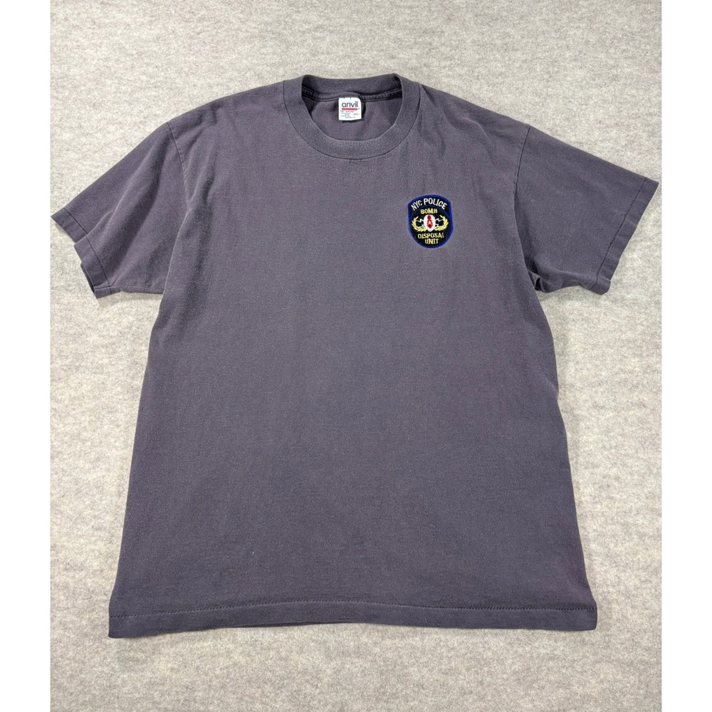 Vintage Anvil 2000s NYC Police Bomb Disposal Unit Shirt XL Made in USA Fade NYPD